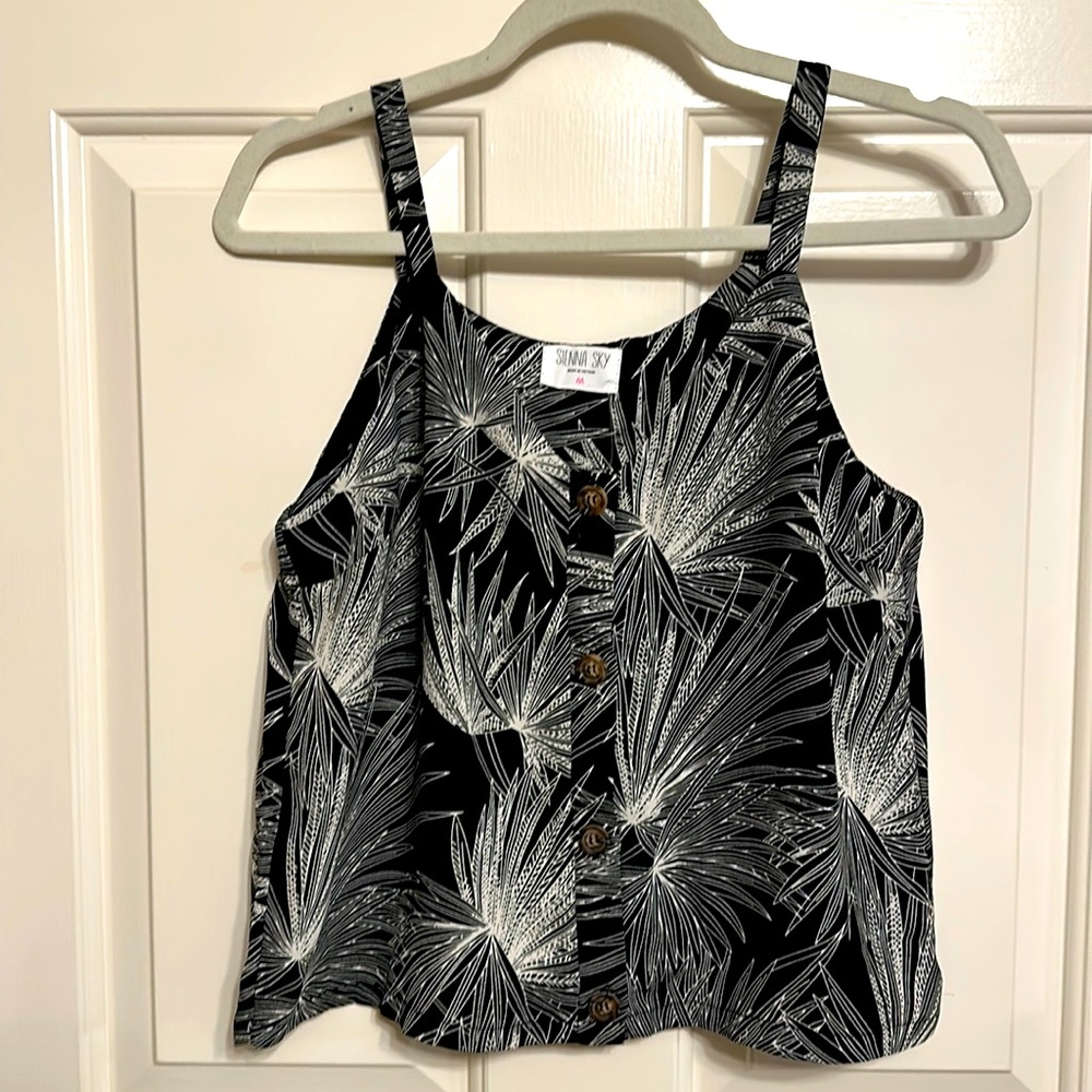 Sienna Sky - Black & White Tank Top- Sleeveless Top - Medium